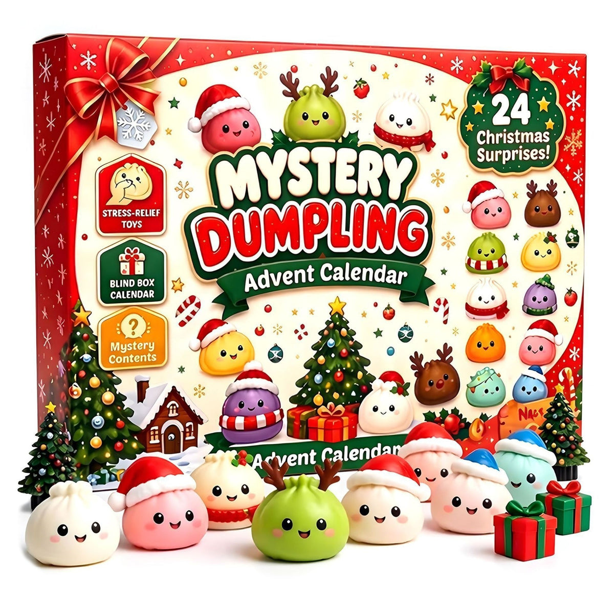 Mystery Dumpling Advent Calendar – 24 Squishy Christmas Surprises